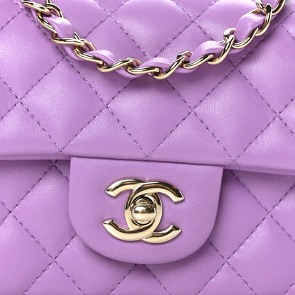 Chanel Lambskin Quilted Mini Rectangular Flap Purple 8 of 10