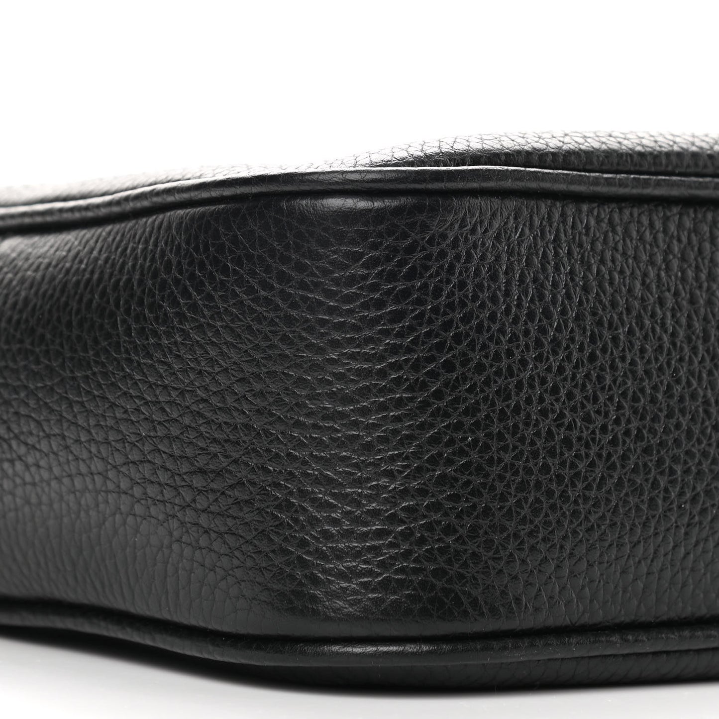 Pebbled Calfskin Small Soho Disco Bag Black