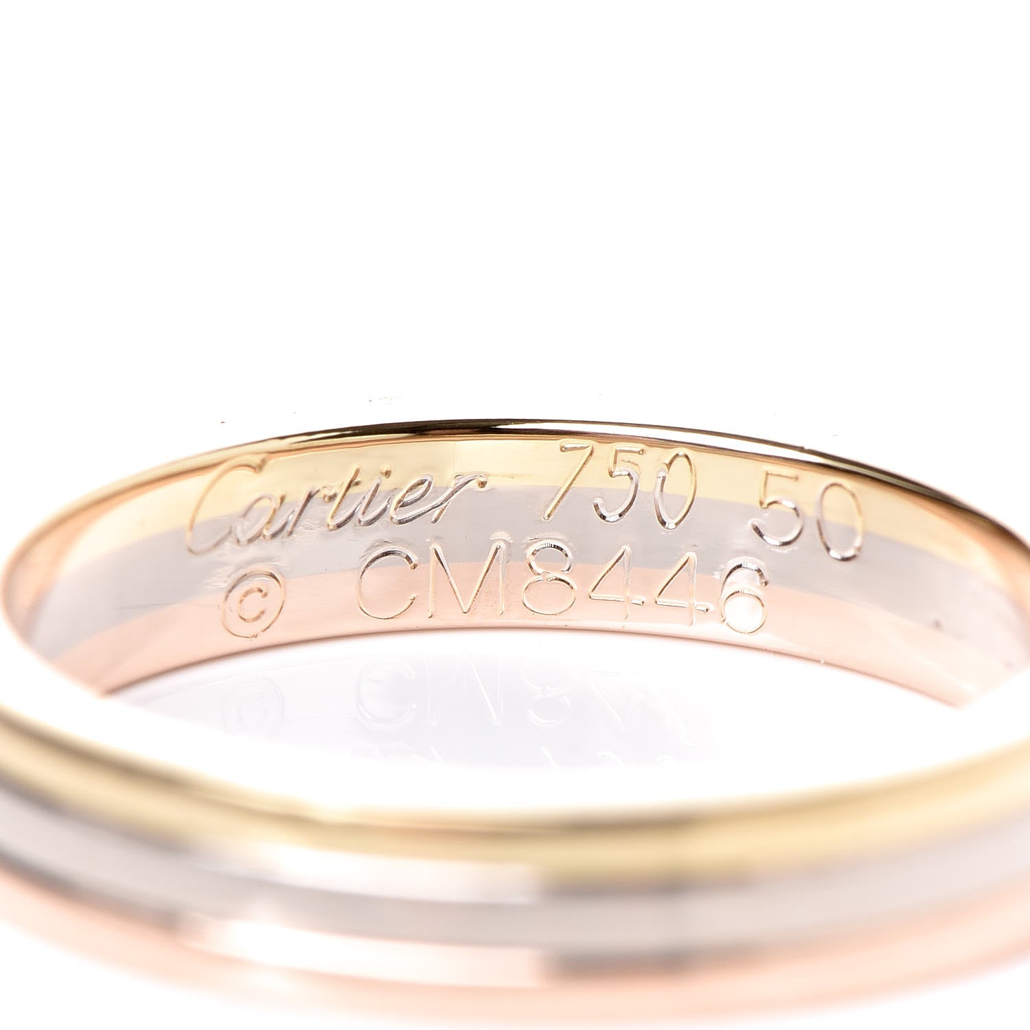 Cartier 18K Pink White Yellow Gold 3.5mm Vendome Louis Cartier Wedding Band Ring 50 5.25 4 of 4