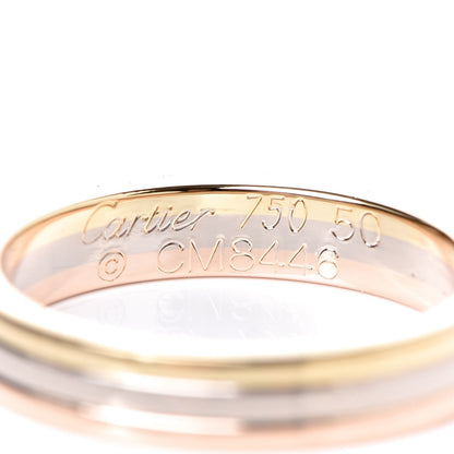 Cartier 18K Pink White Yellow Gold 3.5mm Vendome Louis Cartier Wedding Band Ring 50 5.25 4 of 4