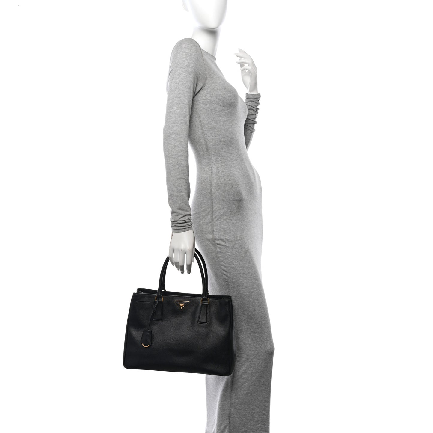 Saffiano Lux Medium Tote Black