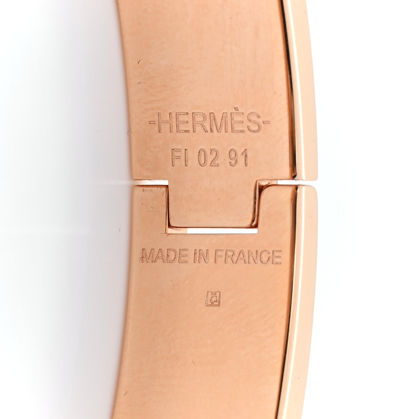 Enamel Clic Clac H Narrow Bracelet PM Marron Glace