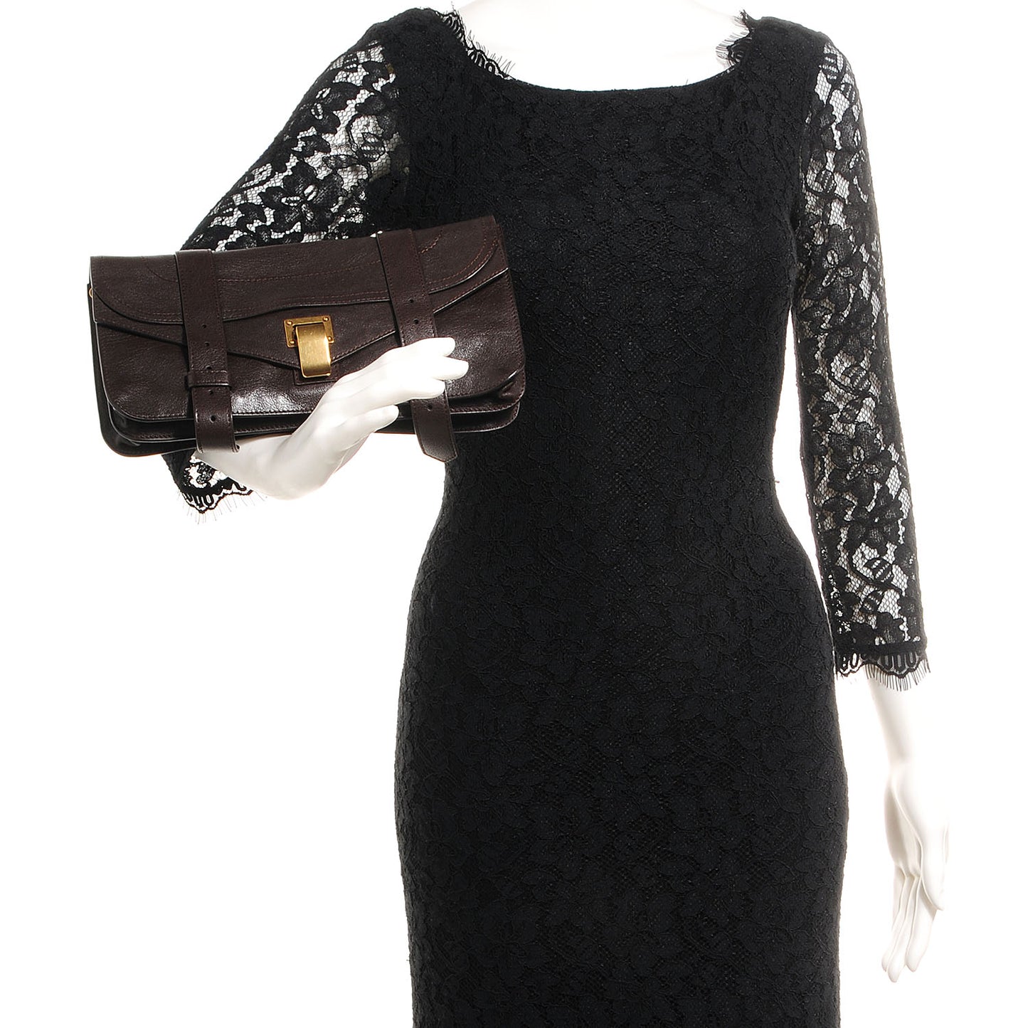 Lux Leather PS1 Pochette Clutch Dark Chocolate