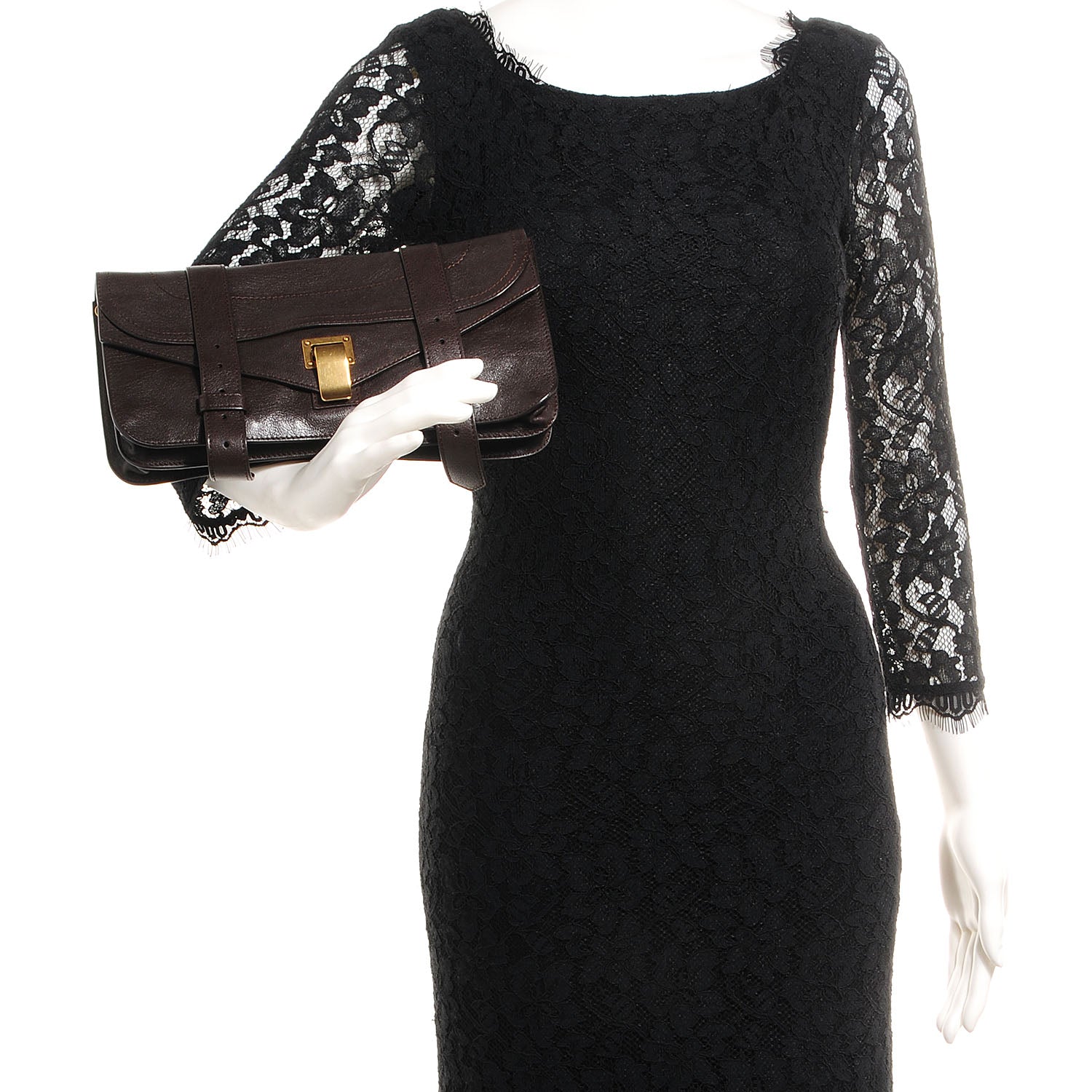 Proenza Schouler Lux Leather PS1 Pochette Clutch Dark Chocolate 2 of 11