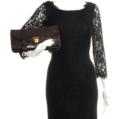 Proenza Schouler Lux Leather PS1 Pochette Clutch Dark Chocolate 2 of 11