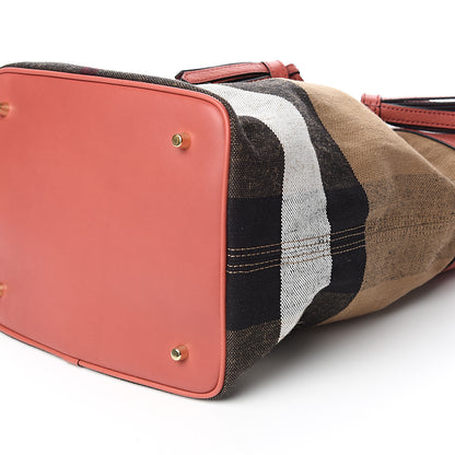 Burberry Canvas Mega Check Medium Ashby Tassel Hobo Cinnamon Red 8 of 9
