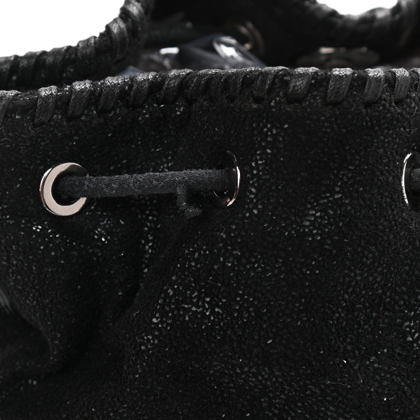Shaggy Deer Small Falabella Bucket Bag Black