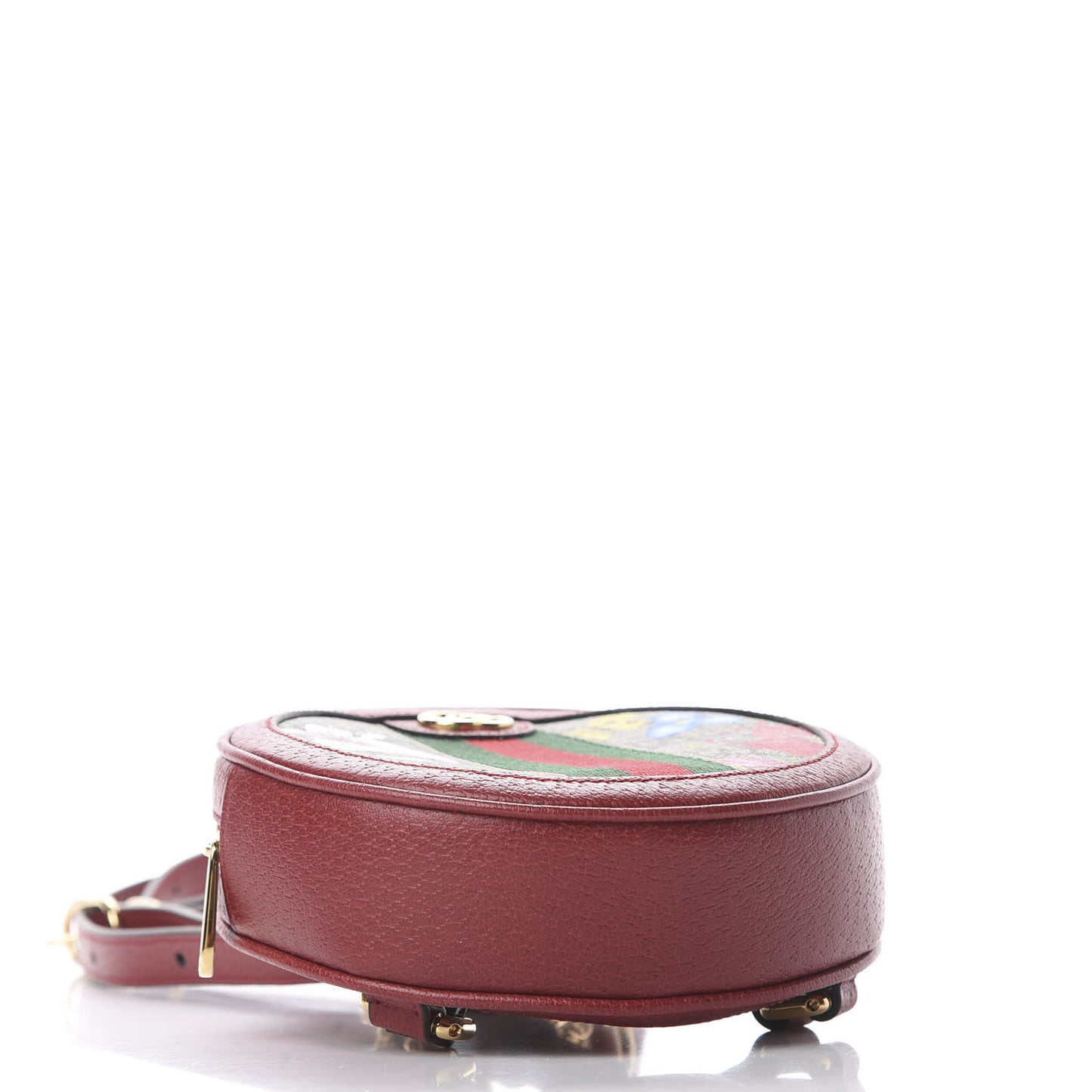 GG Supreme Monogram Web Flora Mini Ophidia Round Backpack Red