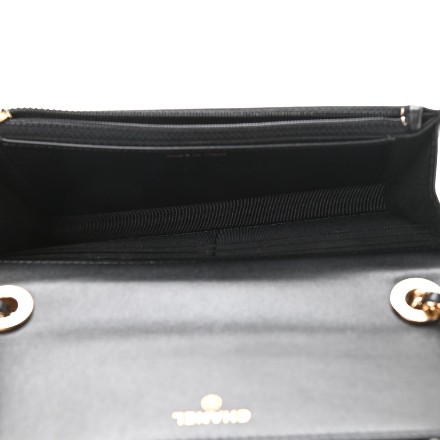 Lambskin Quilted Trendy CC Wallet On Chain WOC Black