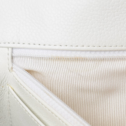 Chanel Caviar Quilted Jumbo Single Flap White 15 of 18