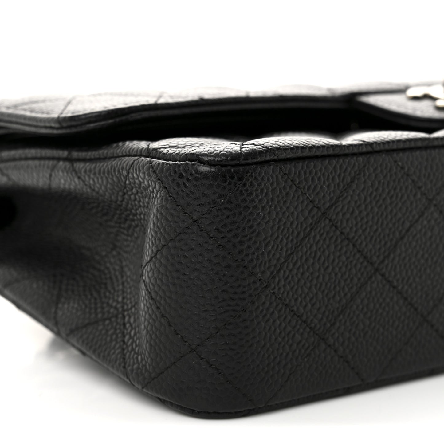Caviar Quilted Medium Double Flap Black