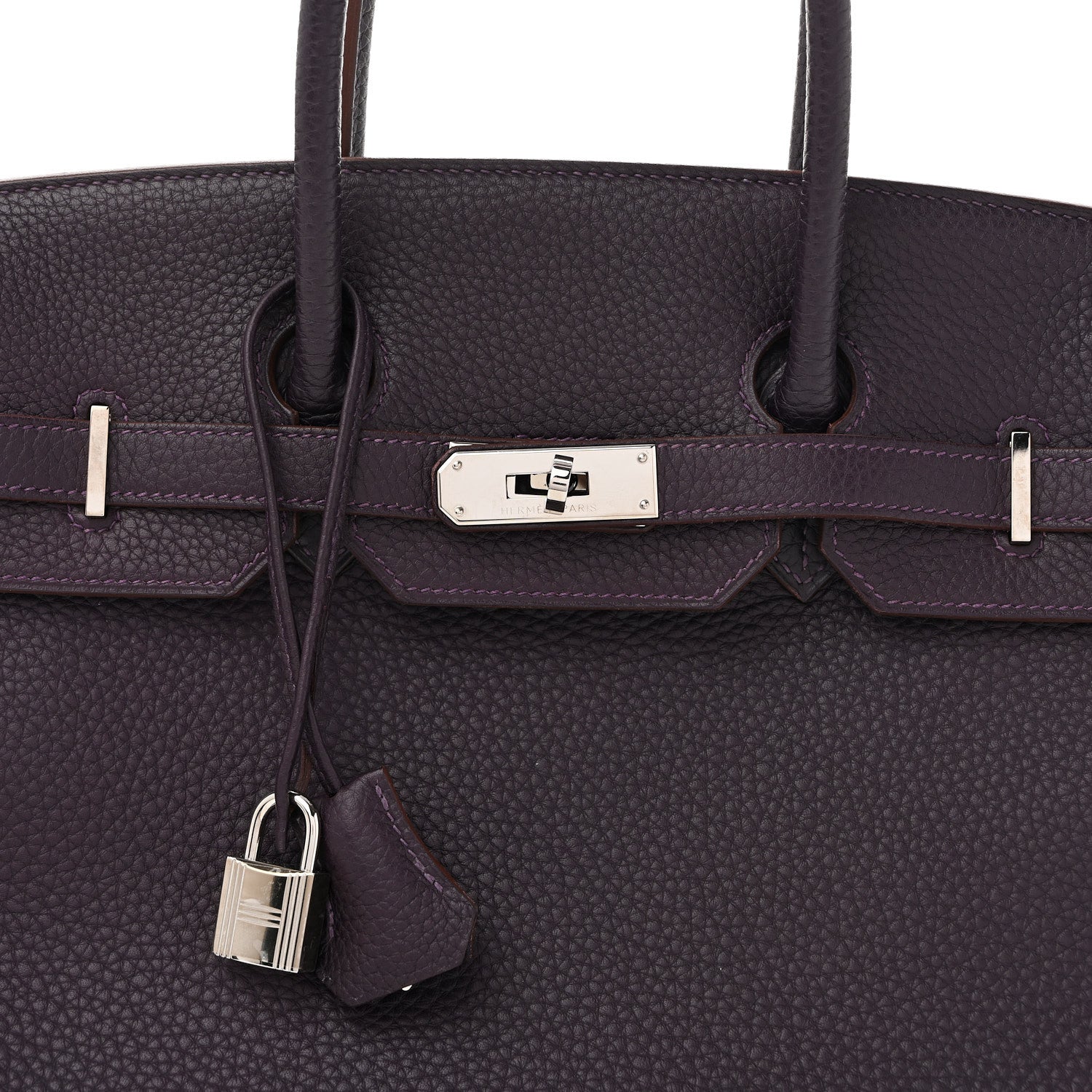 Hermes Taurillon Clemence Birkin 35 Raisin 8 of 15