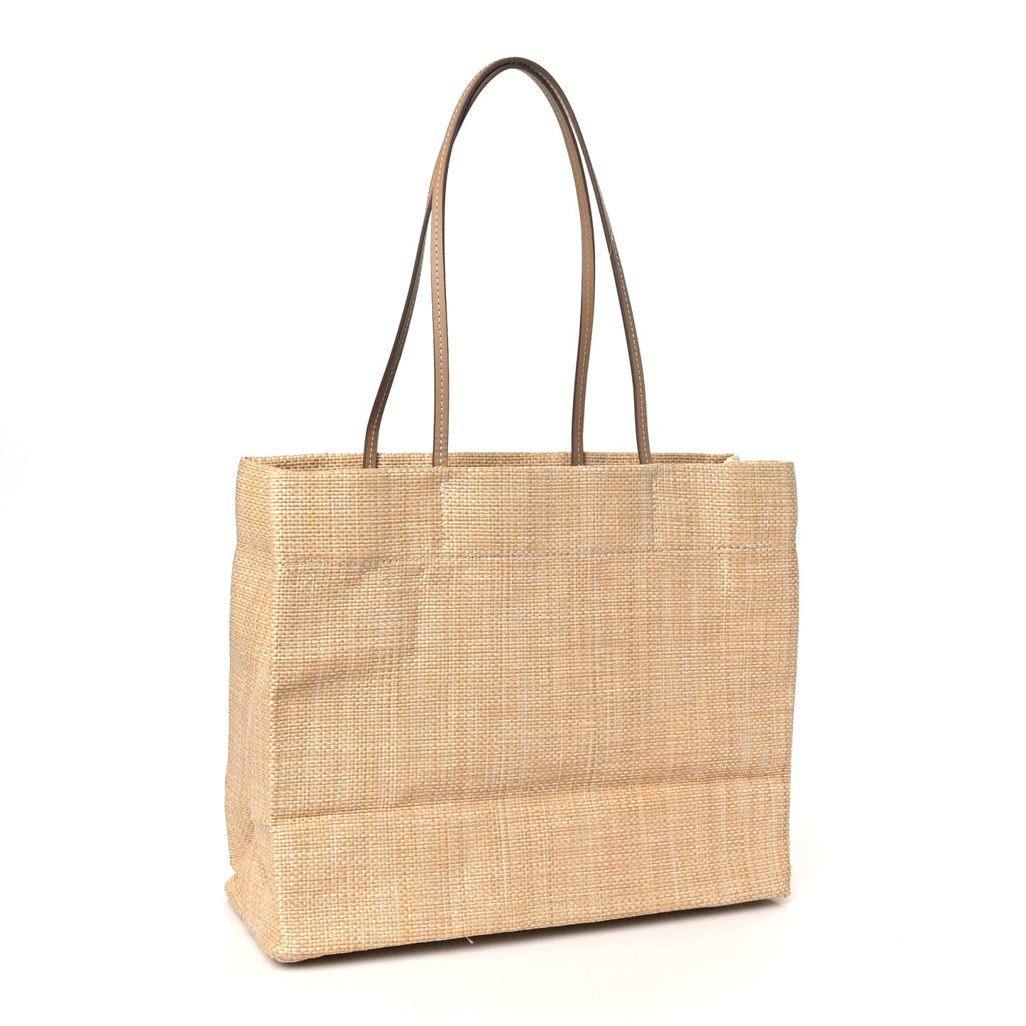 Raffia Logo Tote Naturale