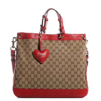 Gucci Monogram Medium Valentine Top Handle Bag Red 1 of 7