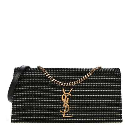 Saint Laurent Calfskin Contrast Stitching Monogram Kate 99 Black 1 of 10