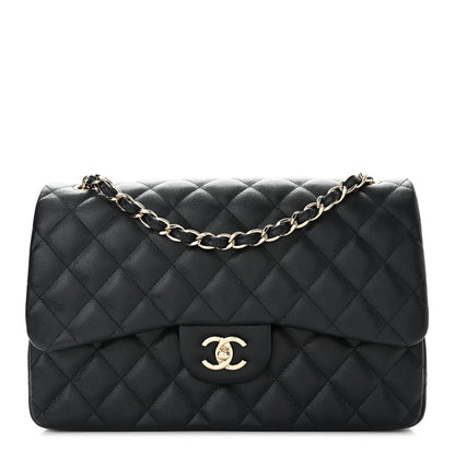 Chanel Caviar Quilted Jumbo Double Flap Navy 1 of 12