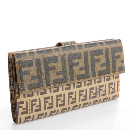 Fendi Zucca Zucchino Spalmati Continental Wallet Tobacco 3 of 7