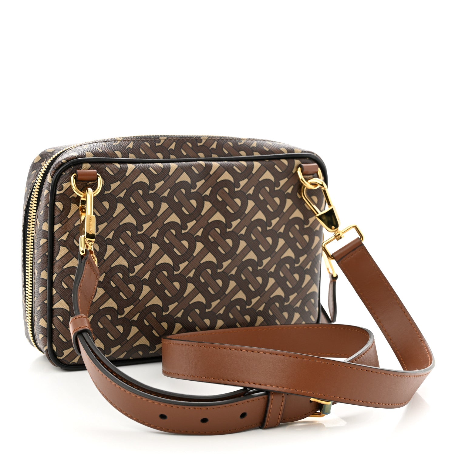 Burberry E-Canvas Monogram Camera Bag Bridle Brown 3 of 9