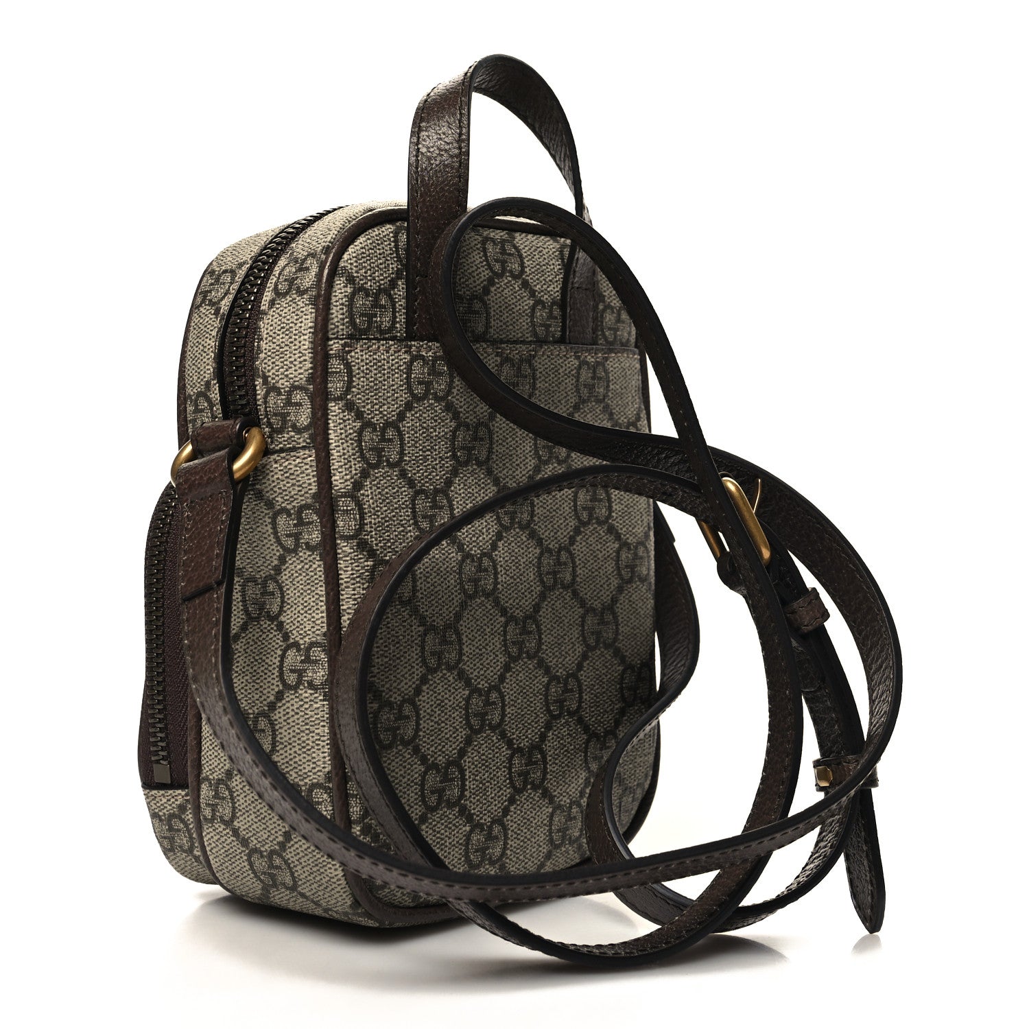 Gucci GG Supreme Monogram Web Mini Ophidia Double Zip Messenger Bag Beige New Acero 3 of 12