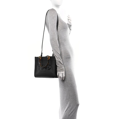 Fendi Vitello King Plexiglass Logo Embossed Small Fendi Sunshine Shopper Tote Black 2 of 9