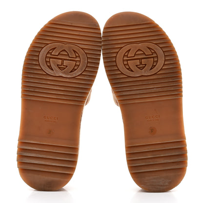 Gucci Canvas GG Monogram Angelina Platform Slide Sandals 37 Beige Ruggine 5 of 8