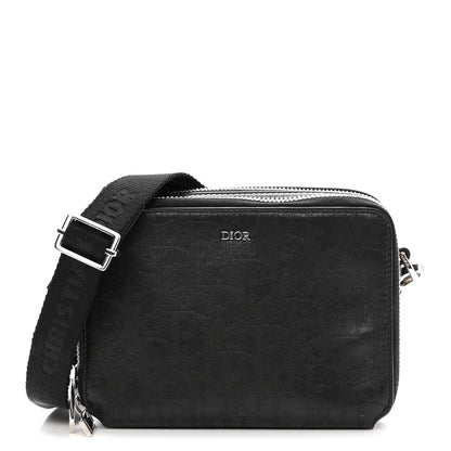 Christian Dior Calfskin Oblique Galaxy Perforated Messenger Black Multicolor 1 of 9