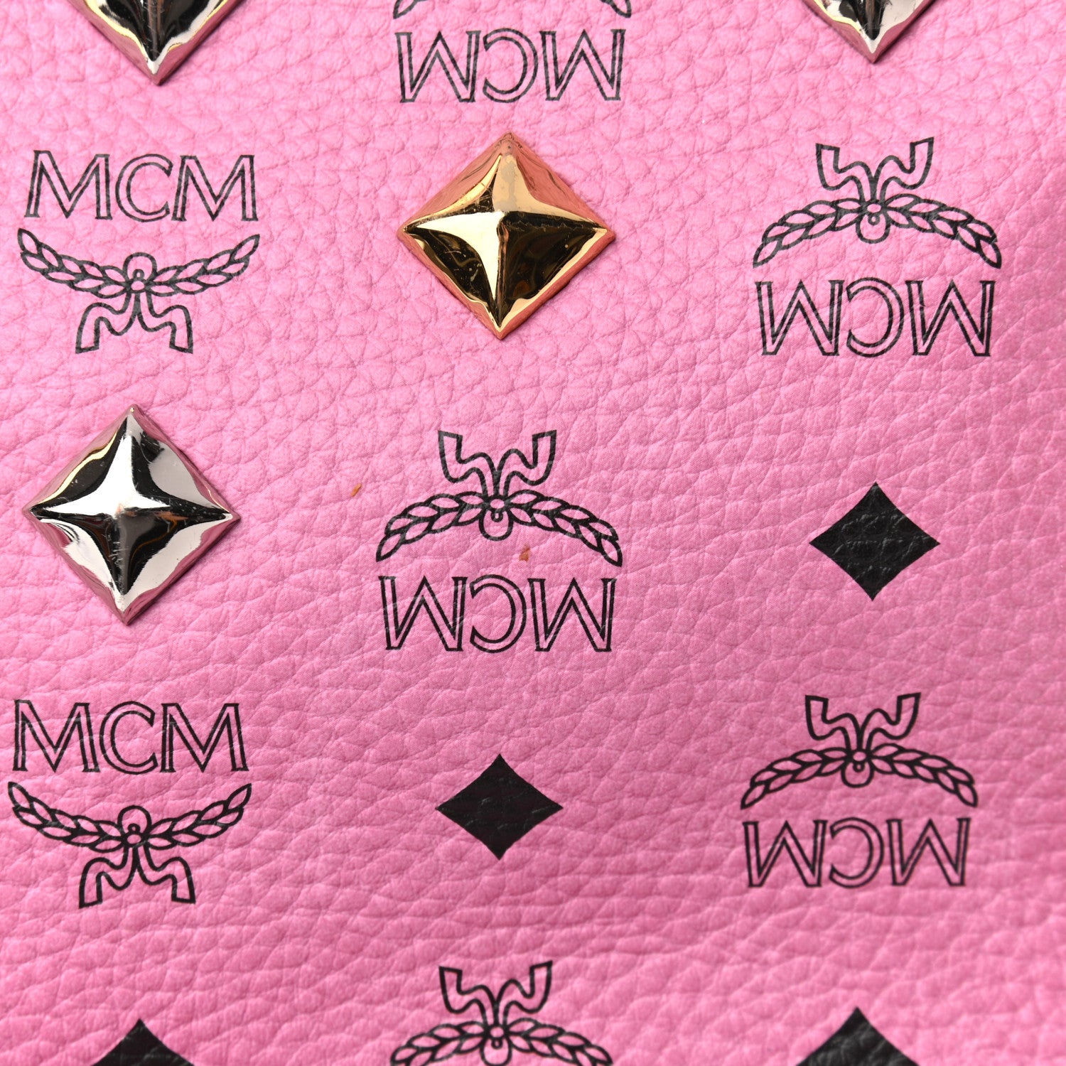 MCM Visetos Medium Sprinkle Stud Stark Backpack Pink 4 of 14