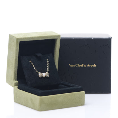 Van Cleef & Arpels 18K Yellow Gold Diamond White Coral Bow Necklace 4 of 5