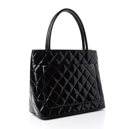Chanel Patent Quilted Medallion Tote Black 3 of 12