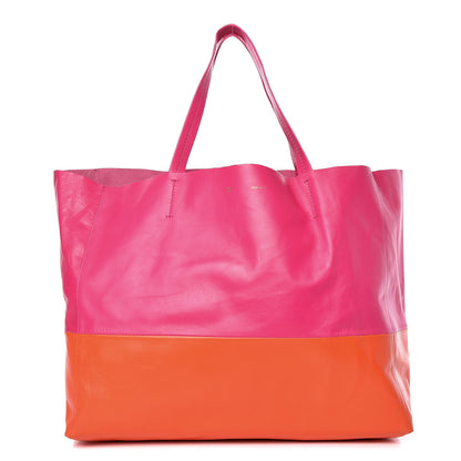 Celine Lambskin Horizontal Bi-Color Cabas Fluo Pink Fluo Orange 1 of 10
