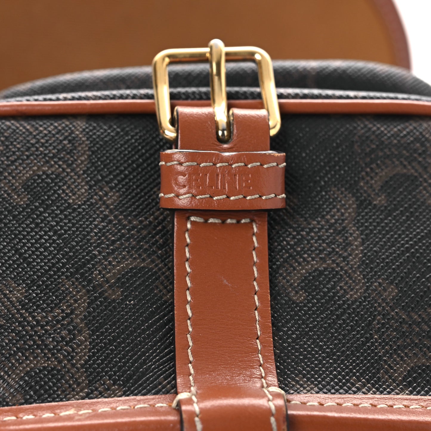 Triomphe Canvas Medium Folco Bag Tan