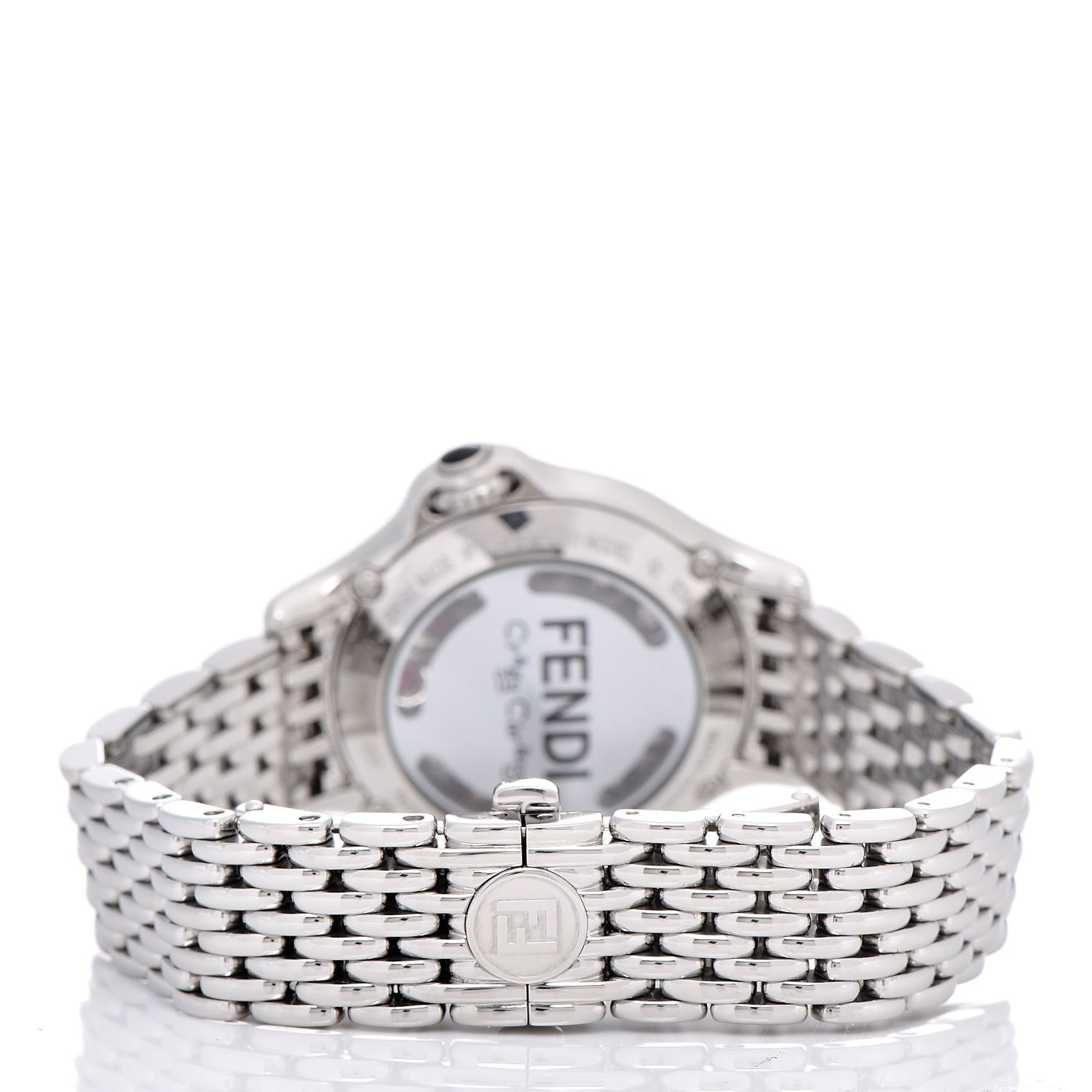 Fendi Stainless Steel Diamond Pave Topaz 33mm Crazy Carats Quartz Watch Black 6 of 10