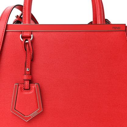 Fendi Vitello Elite Flamingo Petite 2Jours Tote Mattone 11 of 11