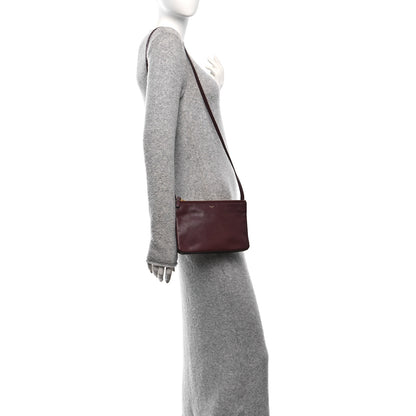 Celine Smooth Lambskin Small Trio Crossbody Bag Burgundy 2 of 9