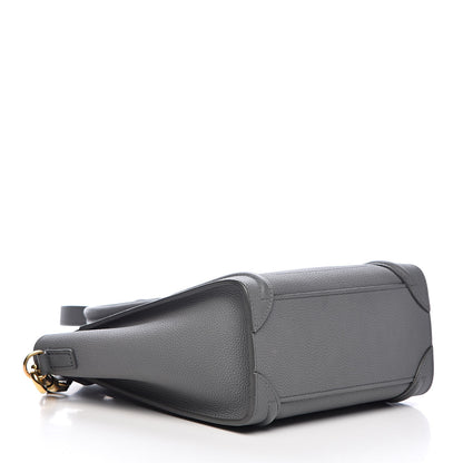 Celine Drummed Calfskin Nano Luggage Kohl 4 of 10