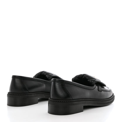 Chanel Lambskin Quilted CC Turnlock Loafers 36.5 Black 4 of 9