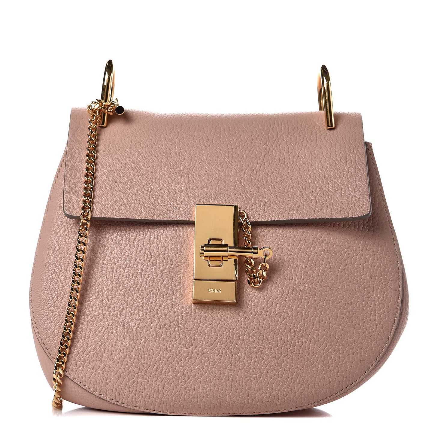 Grained Lambskin Medium Drew Shoulder Bag Cement Pink