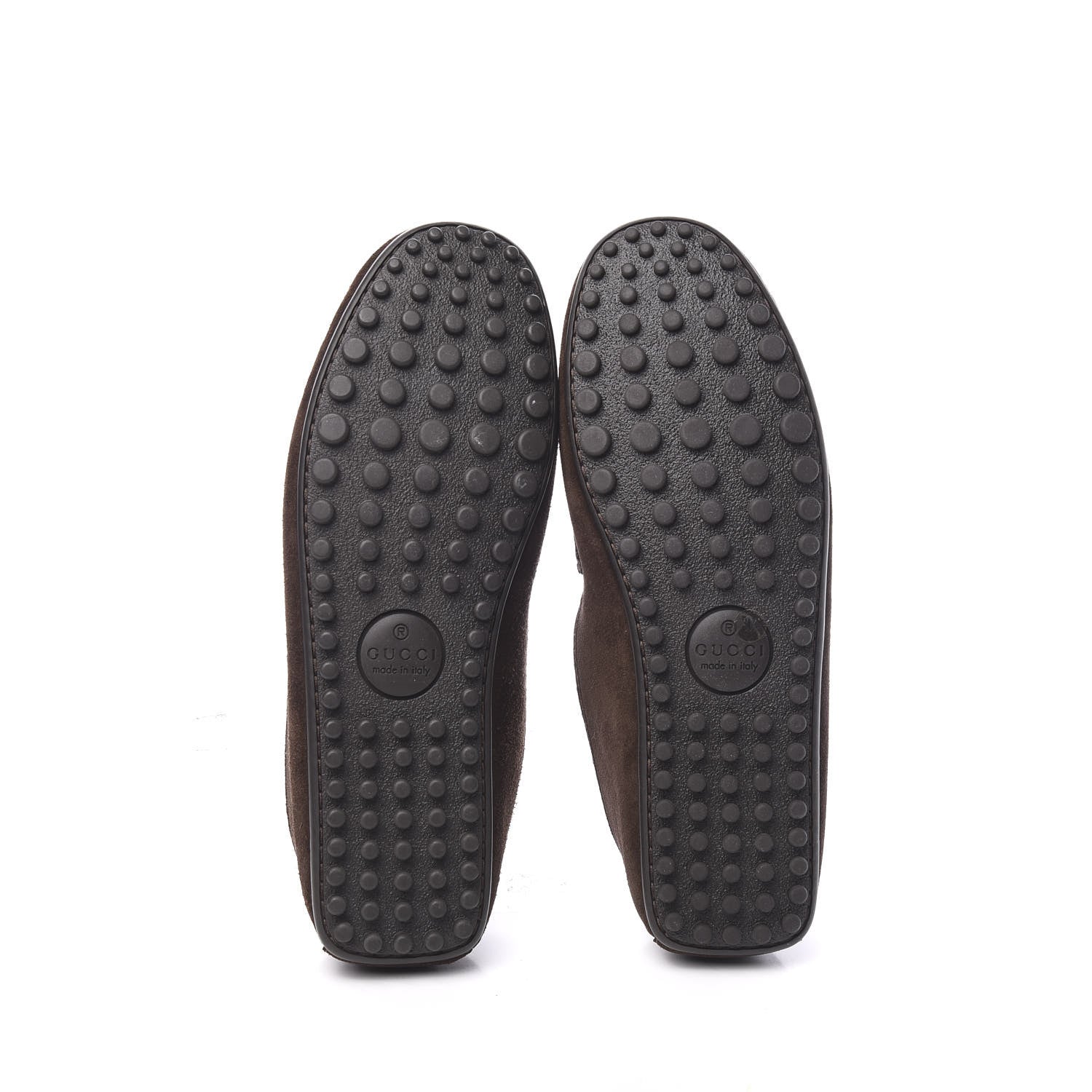 Gucci Suede Web Mens Horsebit Driver Loafers 8.5 Cocoa 5 of 9