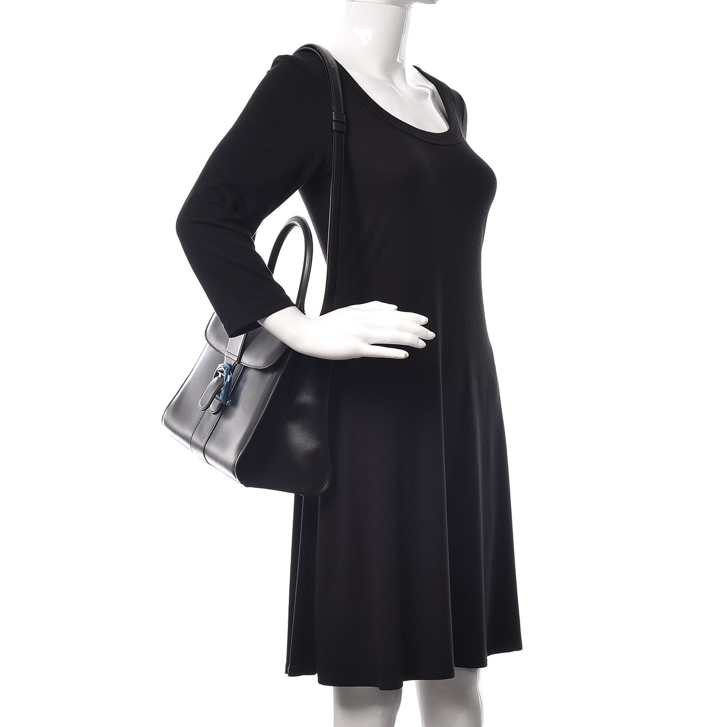 Box Calfskin MM Brillant Satchel Black