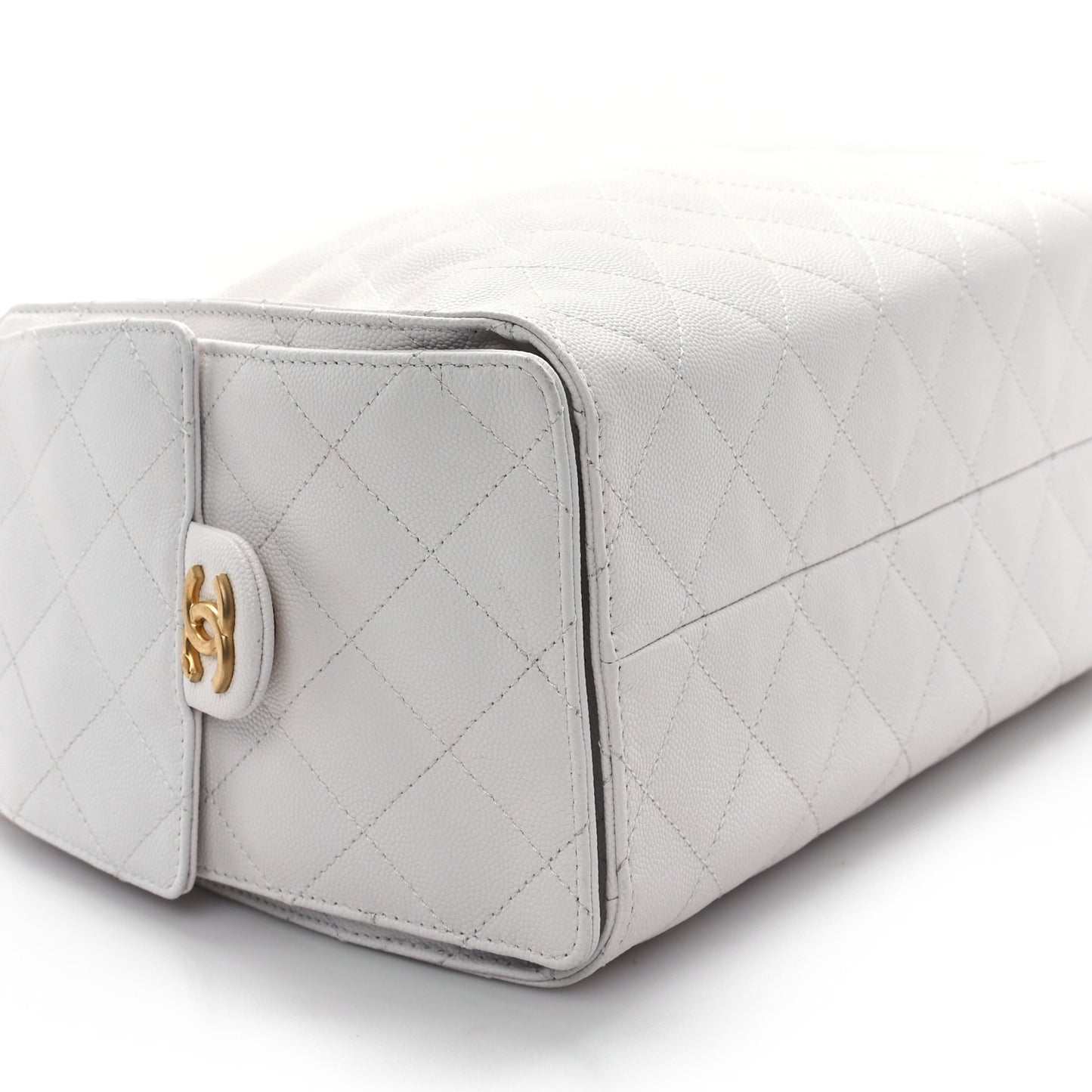 Caviar Quilted Small Chanel 25 Handbag White
