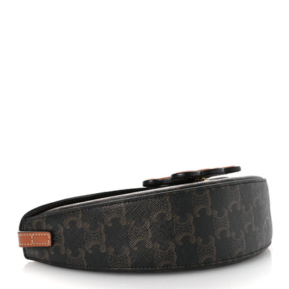 Celine Calfskin Triomphe Canvas Besace Tan 4 of 11