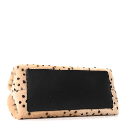 Chanel Pony Hair Cheetah Printed Lambskin Clutch With Chain Beige Black 4 of 12
