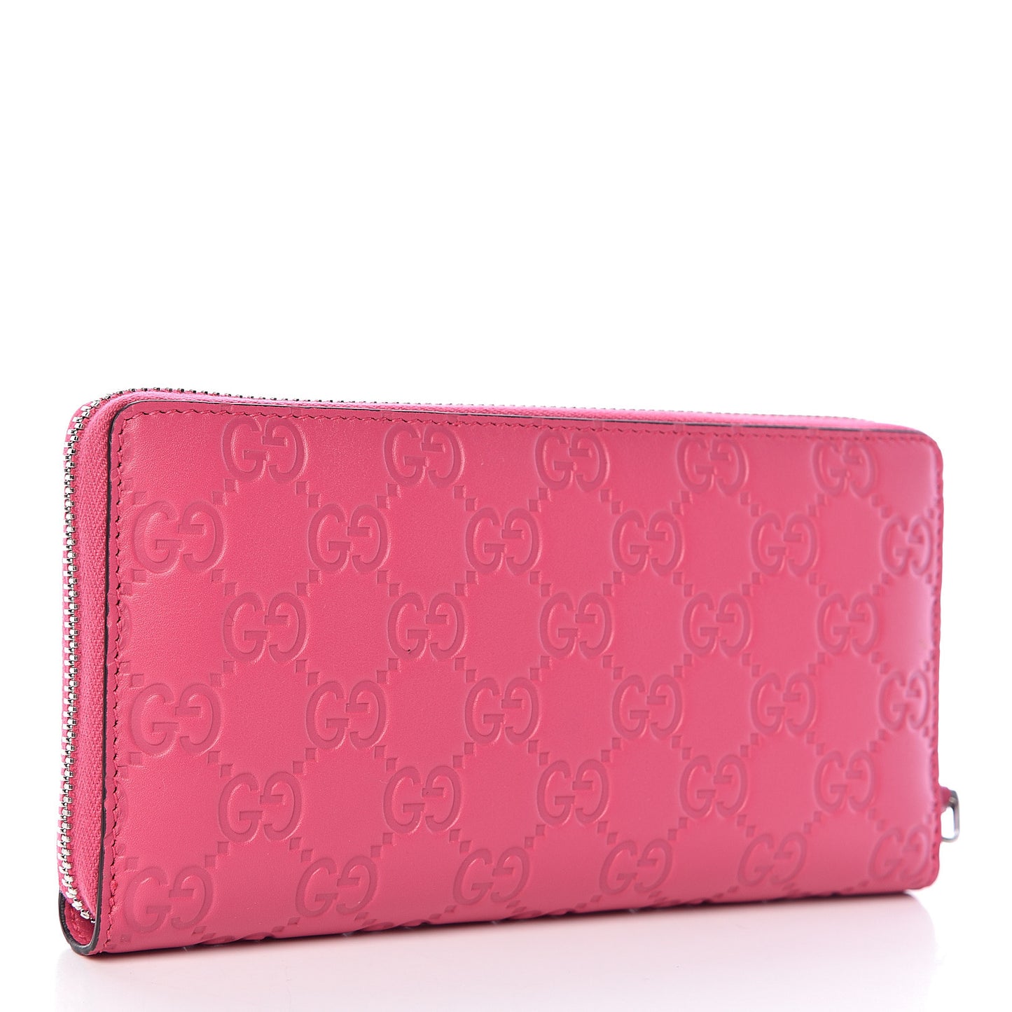 X MLB Guccissima Signature NY Yankees Embroidered Zip Around Wallet Box Pink Blue Ivory