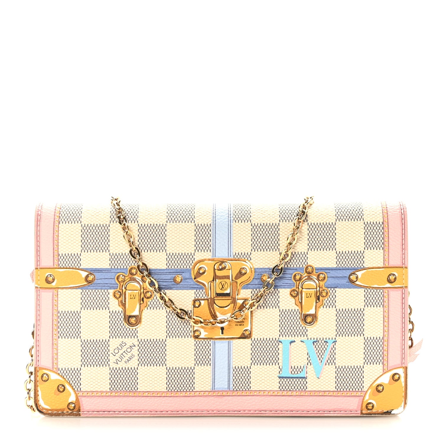 Louis Vuitton Damier Azur Summer Trunks Pochette Weekend 1 of 9