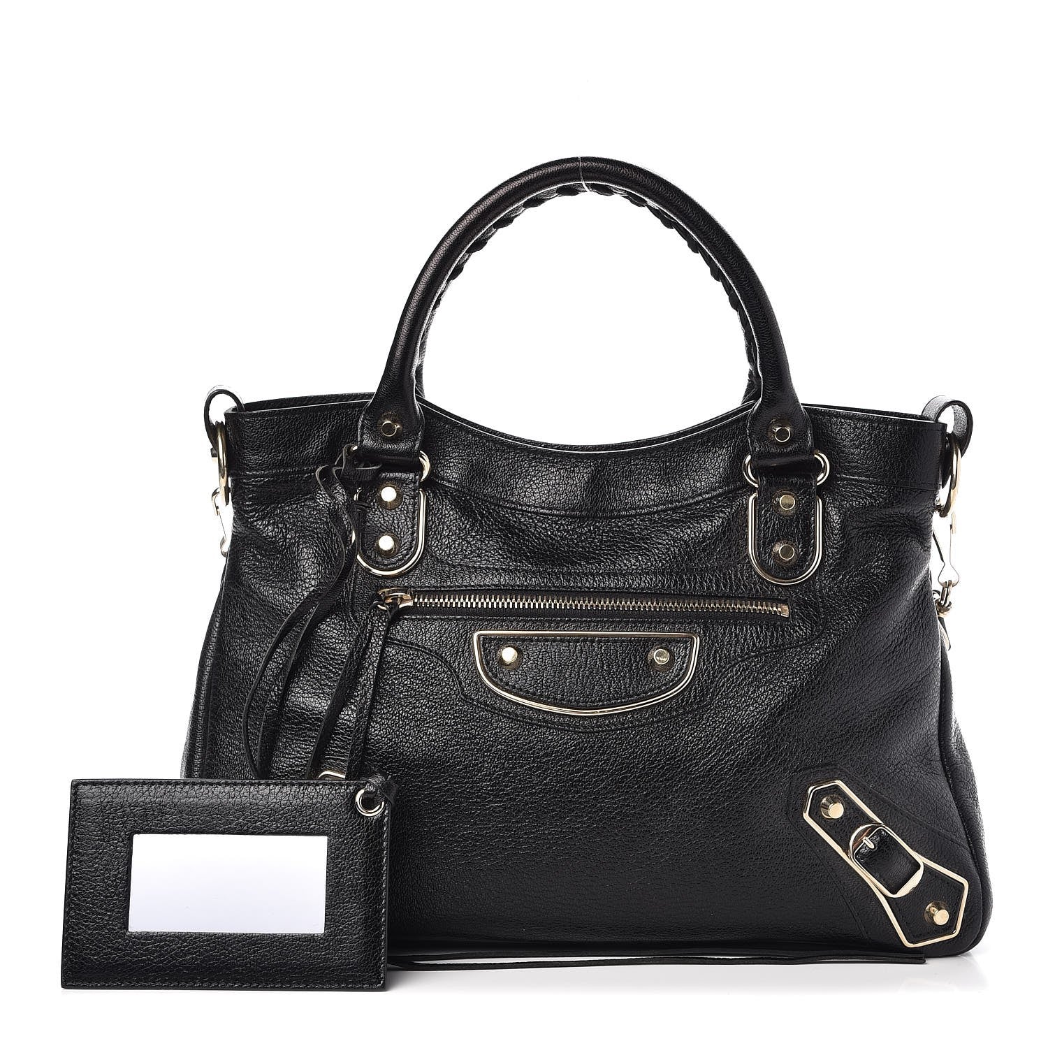 Balenciaga Chevre Silver Metallic Edge Hardware Town Black 1 of 8