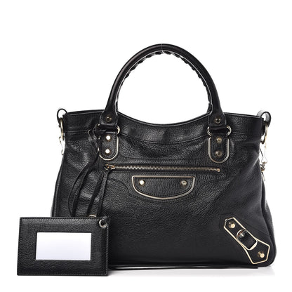 Balenciaga Chevre Silver Metallic Edge Hardware Town Black 1 of 8