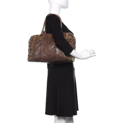 Miu Miu Nappa Chevron Grommet Tote 2 of 9