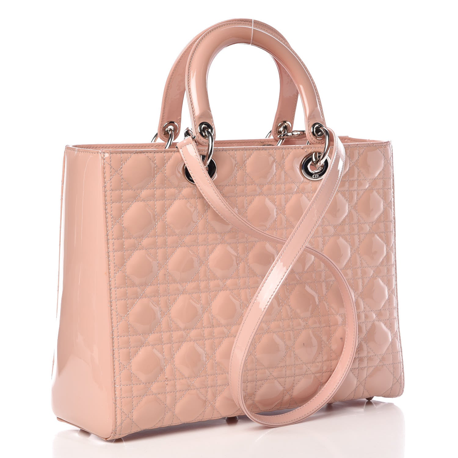 Christian Dior Patent Cannage Large Lady Dior Light Pink 4 of 19
