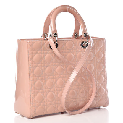 Christian Dior Patent Cannage Large Lady Dior Light Pink 4 of 19