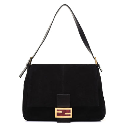 Fendi Suede Calfskin Mama Baguette Black 1 of 15